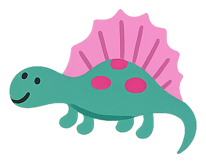 Tyrkysový dinosaurus s ružovým chrbtom